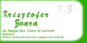 krisztofer zvara business card